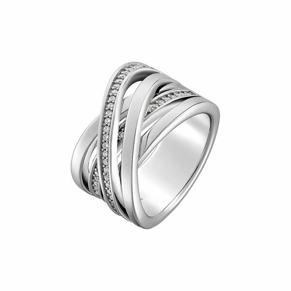 JETTE Damenring WRAPPED 87356299 925er Silber rhodiniert