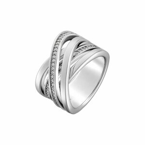 JETTE Damenring WRAPPED 87356329 925er Silber rhodiniert