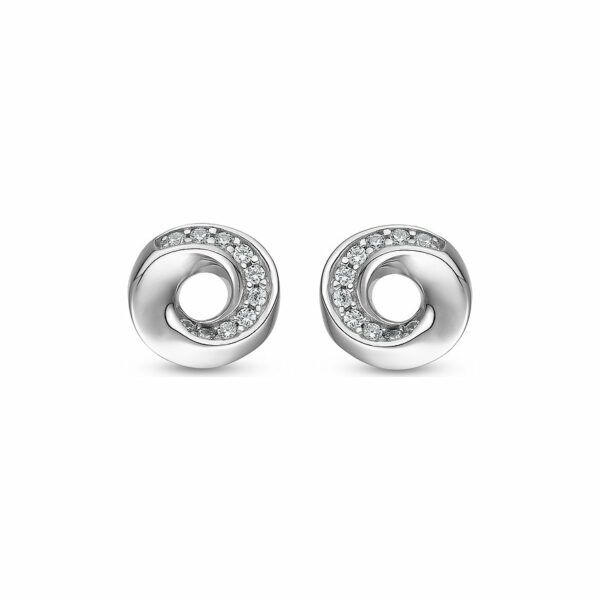 JETTE Ohrstecker TWISTED 86735521 925er Silber rhodiniert