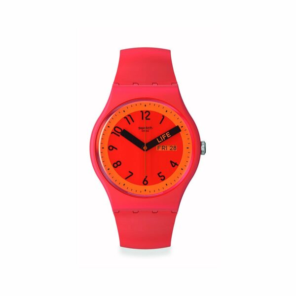 Swatch Unisexuhr SU SO29R705 Kunststoff